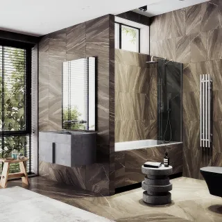 Шторка на ванну MaybahGlass MGV-81-5ш 70см хром матовый